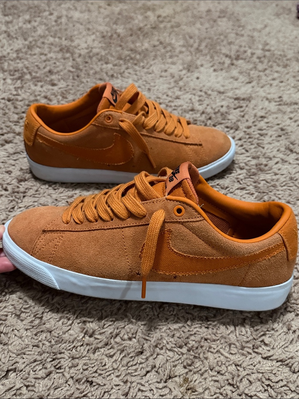Nike Men’s Orange Suede Low-Top Sneakers